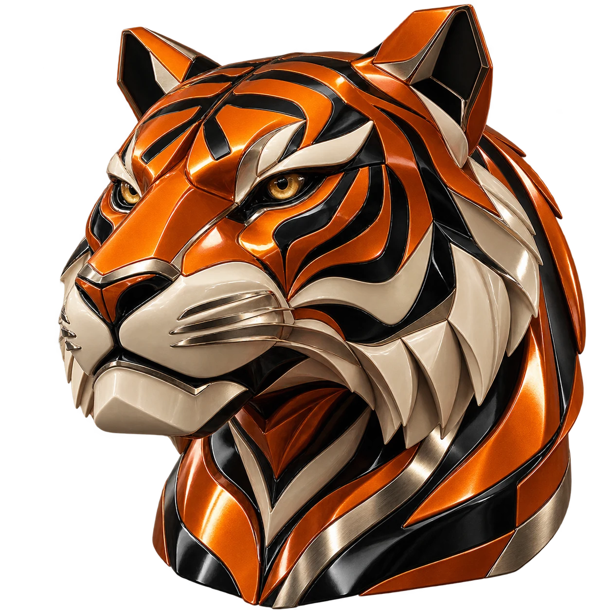 Escultura editorial de um tigre; não é uma imagem oficial do jogo